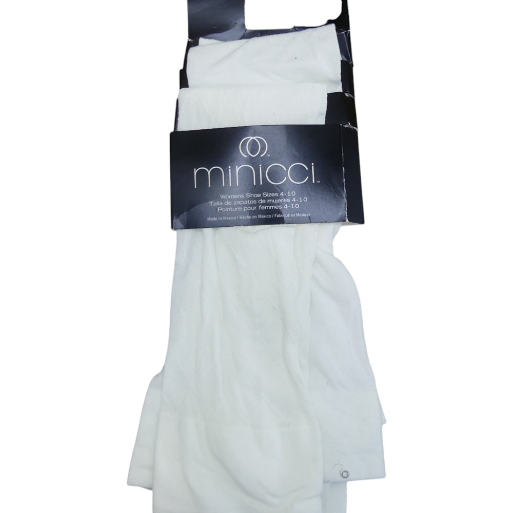 Minicci Tights Women 4-10 White New Nylon Spandex Opaque Solid 3 Pair Pack